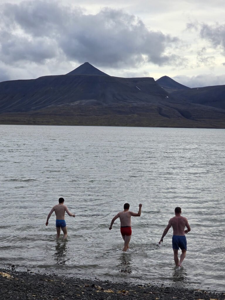 Person going for a polar plunge